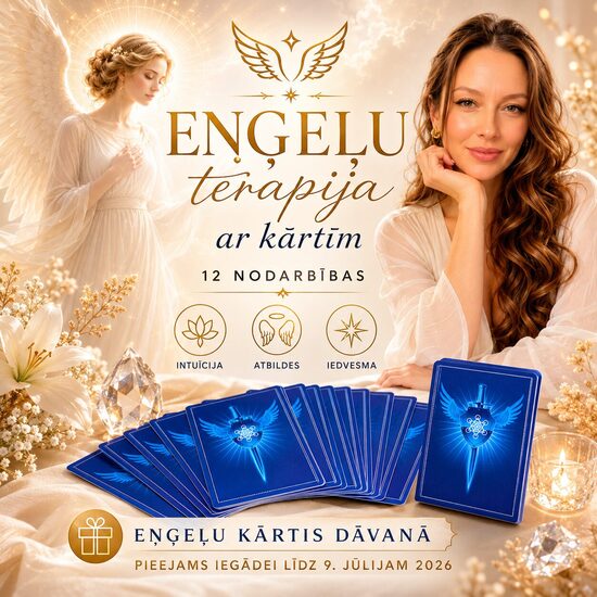 Eņģeļu terapijas kurss - 12 nodarbības + Eņģeļu kārtis dāvanā - Īpašais piedāvājums spēkā līdz 9. jūlijam 2026