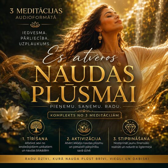 ES ATVEROS NAUDAS PLŪSMAI - 3 meditāciju komplekts jaunai finansiālai realitātei